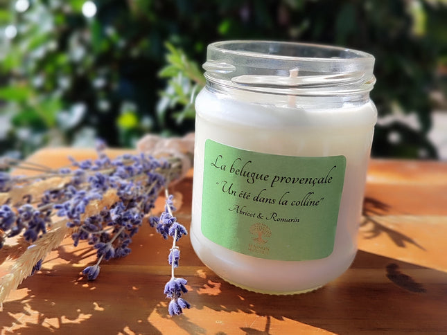 Bougie senteur abricot-romarin