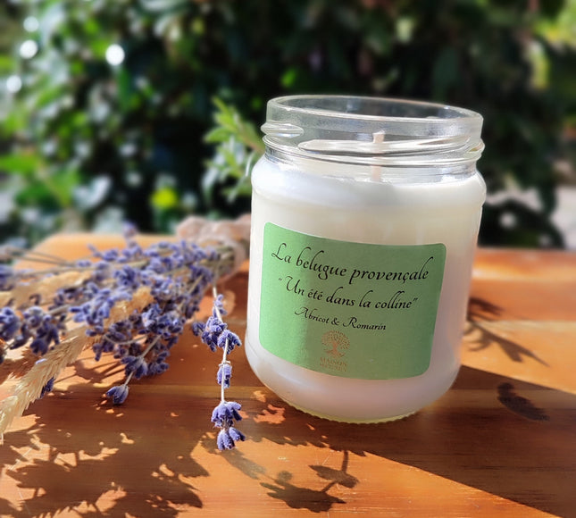 Bougie senteur abricot-romarin
